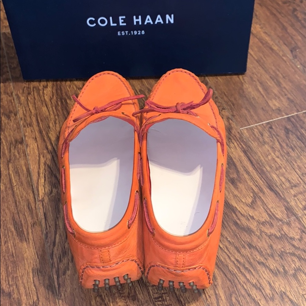 Men’s Cole Haan Orange Driving Loafer Shoes Sz 11B - Picture 4 of 6